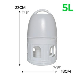 Panchitalk Bird Water Drinker, Pigeon Water Feeding Plastic Drinker Dispenser, 5L Pigeon Pet Water Pot Container, Water Automatic Feeders Dispenser Supplies