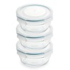 GLASSLOCK Snaplock Lid Tempered Storage Round Container Airtight 3 Container