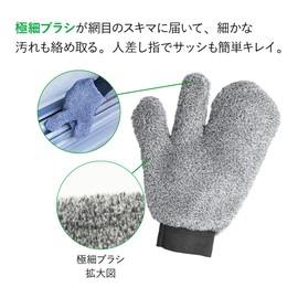 Alphax AP-436966 Screen Door Cleaning Gloves, Parent-Child Cleaning Together, Famicaji, Cleaning Mittens, For Screen Doors, Adults, Width 7.9 x Height 10.2 inches (20 x 26 cm), Gray