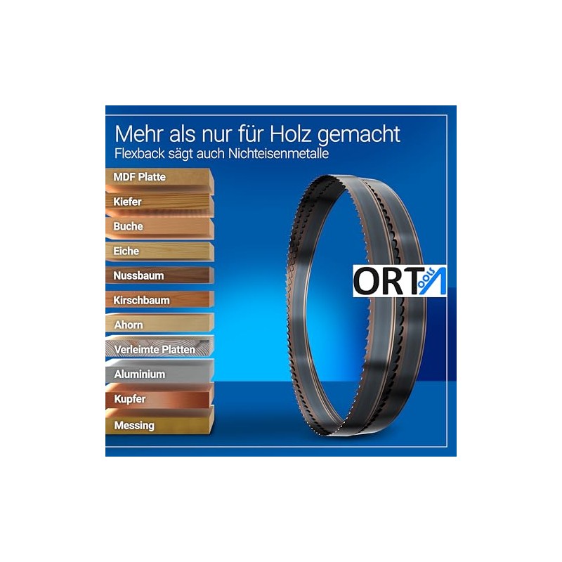Orta Flexback Band Saw Blades Width 6 for Hard/Soft Wood