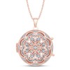 AFFY Vintage Style Cubic Zirconia Flower Medallion Locket Pendant in