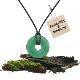 Doughnut pendant. Green aventurine