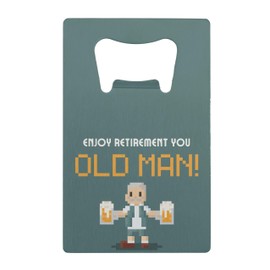 Stainless Steel Retirement Bottle Opener - Funny Bottle Opener for Men with Wallet Opener, Reads 'Happy Retirement, Old Man'