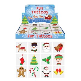 Henbrandt 120 x Mini Christmas Temporary Transfer Tattoos for Children Kids Festive Xmas Stocking Advent Calendar Fillers for Boys and Girls
