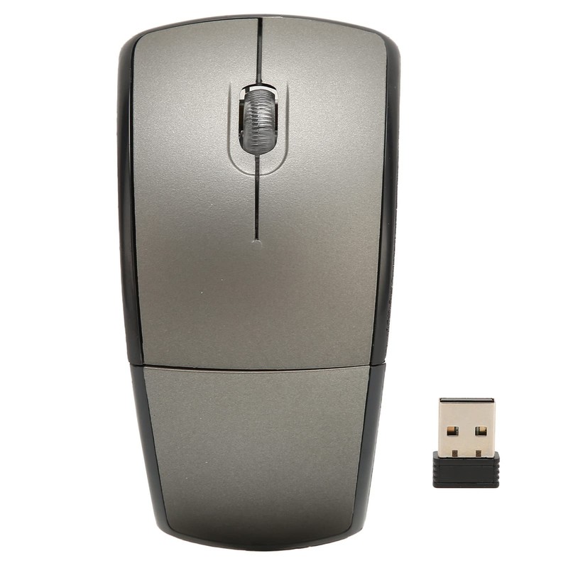 Akozon Folding Wireless Mouse, Receiver for PC Laptop Foldable Computer