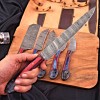 Handmade Custom made FORGED DAMASCUS STEEL CHEF SET Kitchen Knives