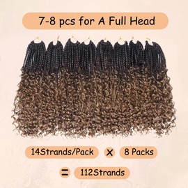 Boho Box Braids Crochet Hair Pre Looped 10 Inch - Goddess Bohemian Box Braids Crochet Hair for Black Women with Curly Ends 8 Packs Bob Crochet Braids 4-30