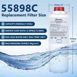 55898C Water Filter, Replacement for Halsey Taylor 55898C Filter Compatible with HWF172 Filter Replacement Filling Stations(1 Pack）