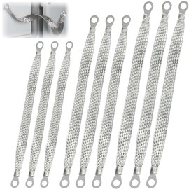Car Muffler Grounding, Set of 9, Tinned Copper Wire Grounding Strap, Increases Exhaust Efficiency, Braided Wire, Flexibility, Fixed Ends, Hole Diameter 0.3 inches (8 mm), Ring Terminal, Universal Use,