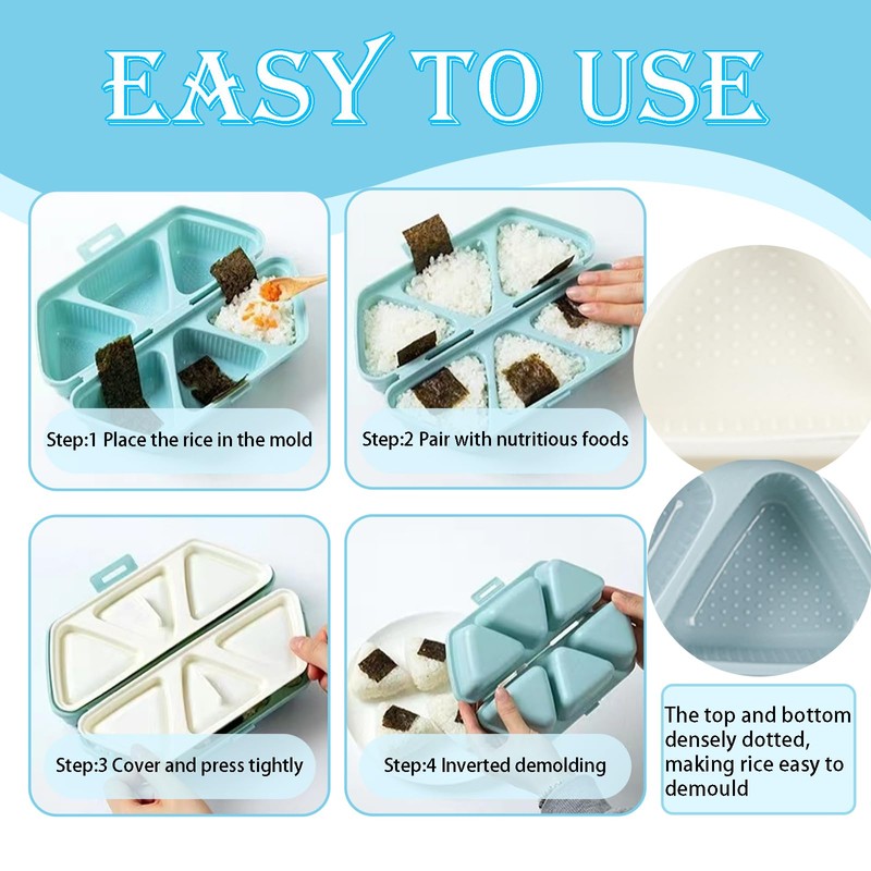 Onigiri Mold Triangle Rice Ball Mold Once Quickly Make 6pcs