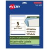 Avery Dissolvable Rectangle Labels, Sure Feed Technology, 1.75" x 7.75",