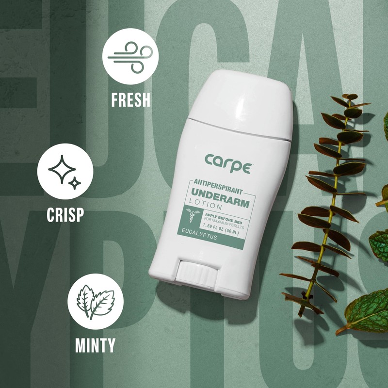Carpe Underarm Antiperspirant and Deodorant, Clinical strength with Rose Water
