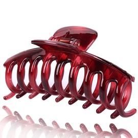 RosyWide Hair Clip, Hair Clip, Hair Ornament, Large, 4.3 inches (11 cm) (Red + Purple)