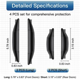 4 piezas de protectores de borde lateral para puerta de coche, protector de parachoques SRS anticolisión de PVC, tira de acolchado para borde de puerta flexible y resistente al agua, accesorio