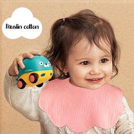 DOSMINE Baby Drool Bibs for Unisex Girls Boys Cotton Bibs Baby Bibs Muslin Bibs for Drooling & Teething Baby Essential Bibs for Baby Girls