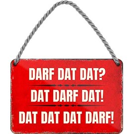 HS377 Metal Hanging Sign 18 x 12 cm