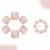 Glitter Press on Toenails Square Short Fake Toenail with Desings