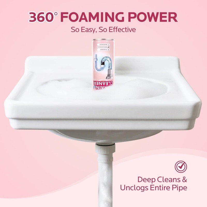 Foaming Drain Cleaner Clog Remover: Sink Cleaner Pipe Clogged Opener