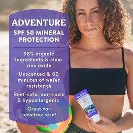 Badger Protector Solar Mineral Fps 50 Con Óxido De Zinc, 98% De Ingredientes Orgánicos, Seguro Para Los Arrecifes, De Amplio Espectro, Hipoalergénico,