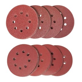 Goysen 80pcs 125mm Sanding Discs, Hook and Loop 10 x 40/60/80/120/180/240/320/400 Mixed Grit, 5 Inch 8 Hole Round Sanding Discs Pads for Random Orbital Sander