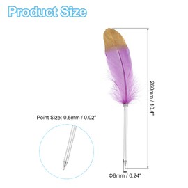 PATIKIL Purple Gold Feather Ballpoint Pens Bulk, Metal Holder Black Ink Vintage Quill Writing Pens with 5 Pieces Refill for Office, Wedding Signature, Silver