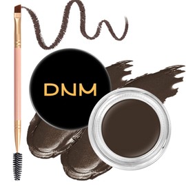BEFIVECOK Eyebrow Pomade Kit with Dual-ended Eyebrow Brush, Water and Stain Resistant High Pigment Brow Pomade, Corrects Brow Imperfections for Natural Long-lasting Brow Shapes Brow Makeup (04# Dark Brown)