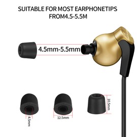 8 Pairs/16 Pcs Memory Foam Earbud Tips, Replacement Earbuds, Earphone Tips, Earbuds Noise Isolation Cover for Earphones. 4 Colors, Size 4.5-5.5 mm