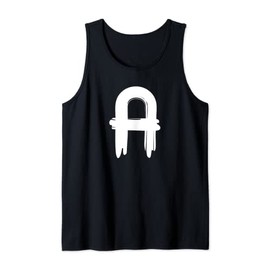 Creative Bold White Letter A - Design - Alphabet - Marker Tank Top