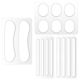 16 Pcs Silicone High Heel Cushion Inserts Pad Slingback Heel Grips Moon Round Threaded Strip Heels Grip Protectors for Women Men Sports Sneakers Gifts 3.94 x 0.98 x 0.1 Inches Transparent