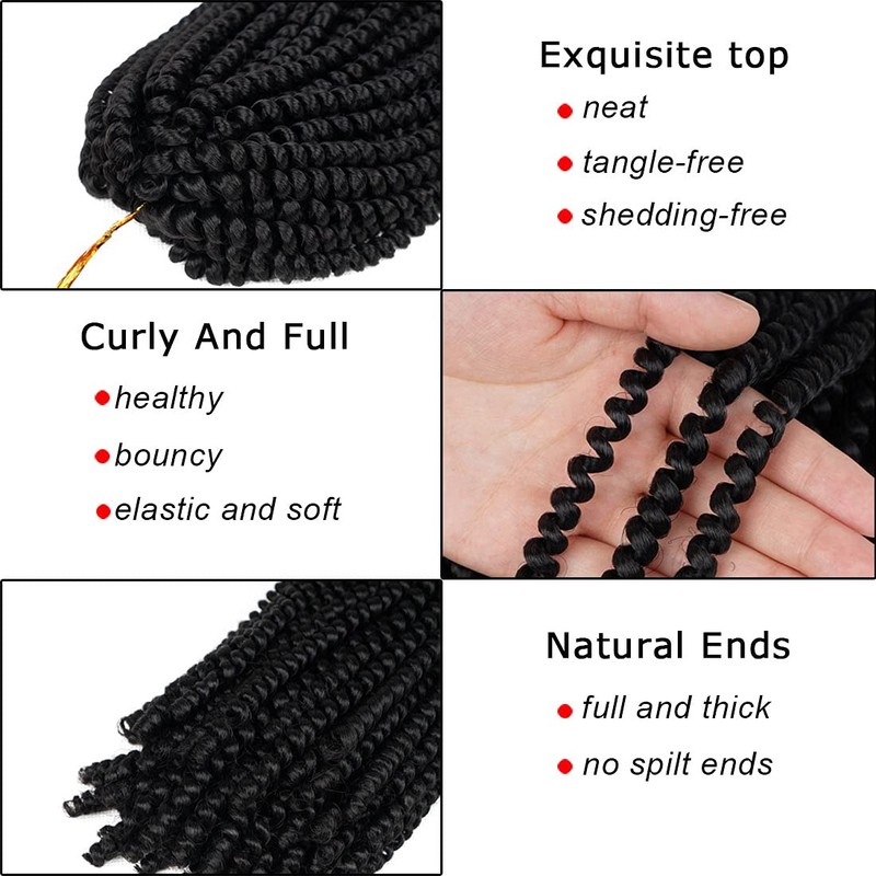 3 Pack Spring Twist Ombre Colours Crochet Braids Synthetic Braid