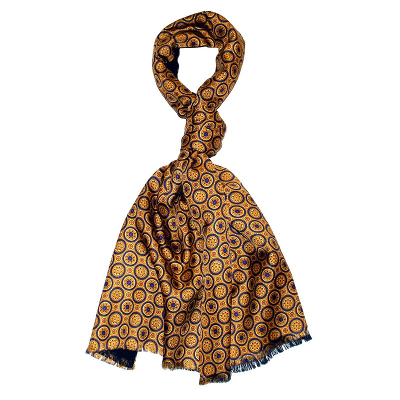 Lorenzo Cana - Men's Reversible Scarf Harmonious Colours - Front