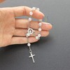Baptism Favors (24PCS) Mini Rosaries simulated pearl Beads with Sivler