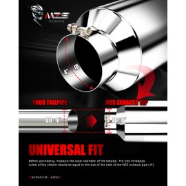 MZS Exhaust Tips, Stainless Steel 4" Inlet 8" Outlet 15" Diesel Length Exhaust Tailpipe Universal Slant Angle Cut