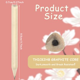 Teaaha Pack of 30 Wooden Pencils, Short Hexagonal Pencils with Eraser, Half Pencil for Preschool Children, Toddlers, Nursery, School, Home, 9.5 x 0.7 cm