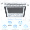 Finktonglan Square Crystal LED Flush Mount Ceiling Light, 17.7" Modern