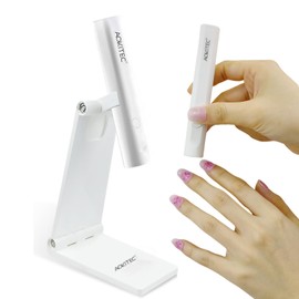 Aokitec UV Lamps for Gel Nails - LED Nail Lamp with Stand for Gel Nail Strips Portable UV Nail Lamp for Curing Nail Charms 3D Nail Art Quick Dry Nail Light for False Toenails DIY Travel Mani Use