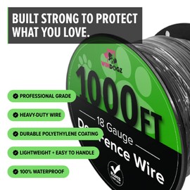 Bamboo Voyage Dog Fence Wire for Electric Dog Fence System, 18 Gauge Pro Grade Wire, Easy to Install, Compatible with reputable Underground Fence Brands, Durable and Thick Wire 1000 FT