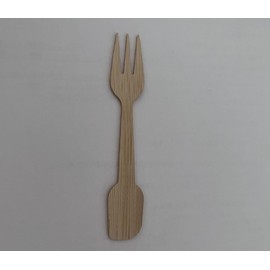 Bamboo Cutlery - 200PK Forks Spatula 2 in 1 4.7" Disposable Small 100% Compostable Cutlery Set Eco Friendly Renewable Natural Bamboo Disposable Fork Bulk for Dessert/Fruit