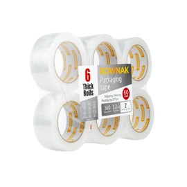 ROWNAK Clear Packaging Tape (6rolls) – 3.2mil Thick, 2.0 inches Wide,60 Yards Roll, Total 360 Yards Strong Adhesive, Silent, Reliable, Cold-Resistant – for Home, Office, Logistics Services and More
