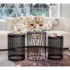 Y&M Set of 3 Black Round Nesting Tables, Multifunctional Coffee