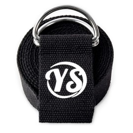Black Metal D-Ring Buckle Yoga Studio Belt 2.5M