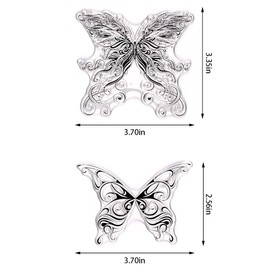 Estivaux Mandalas Butterfly Clear Stamps for Card Making and Journaling, Mandala Floral Butterflies Rubber Stamps Abstract Butterfly Stamps for Scrapbooking DIY Cards Album Crafts Supplies