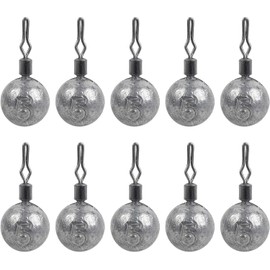 Fishing Weights Drop Shot Weights- 20PCS Bass Casting Fishing Sinkers Saltwater Egg Sinker Fishing Weight Swivel Round Shaped Cannonball Sinker for Drop Shot Rig Bass Fishing