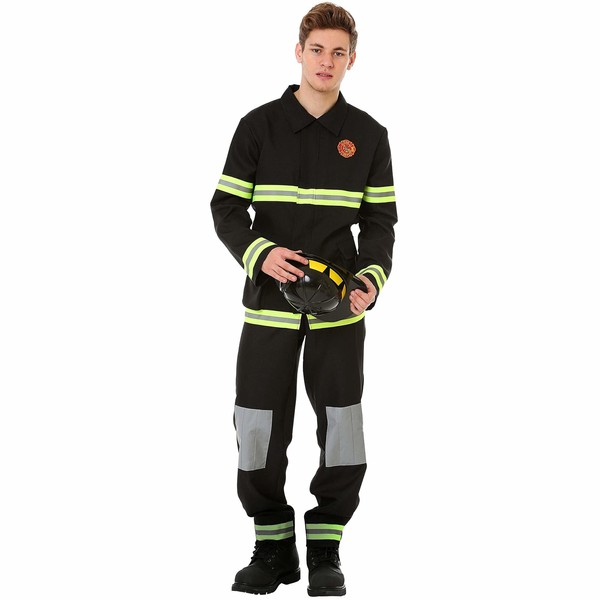 Five-Alarm Firefighter Men's Halloween Costume - Hot Fireman, Emergency Outfit (Medium)