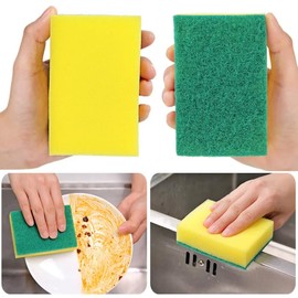 10 Pack Heavy Duty Kitchen Cleaning Sponges, Non-Scratch for Dish Scrubbing (10)