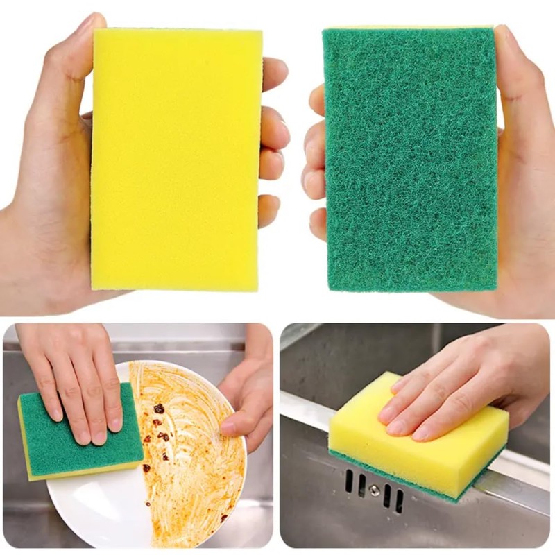 10 Pack Heavy Duty Kitchen Cleaning Sponges, Non-Scratch for Dish