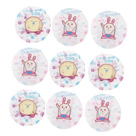 IWOWHERO 9 Pcs Bath Caps for Women Hair Protective Shower Hats with Cute Rabbit Pig Patterns for Makeup Removal and Hair Conditioning Durable and Comfortable Design