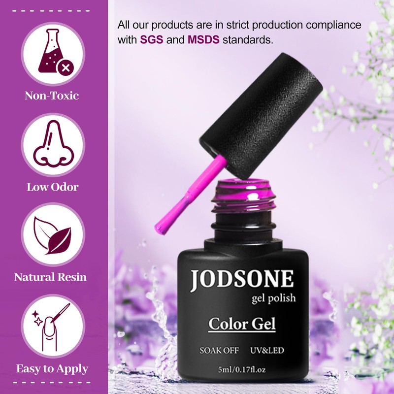 JODSONE 32+4 Pcs Gel Nail Polish Kit Soak Off Gel
