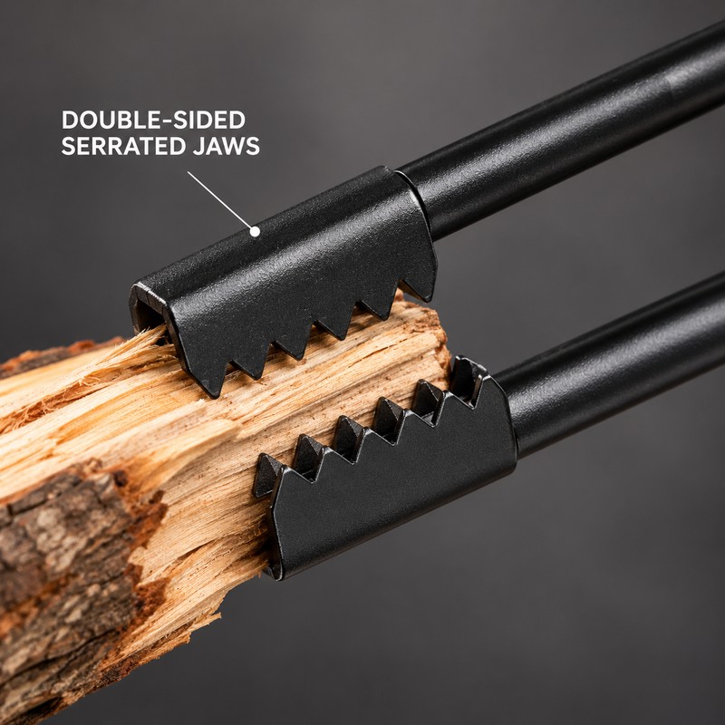 SHINE TRIP Carbon Steel Barbecue Fire Tongs, Lightweight Portable Anti-Scalding