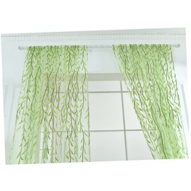 Artibetter 4pcs Window Earthy Room Decor White Curtain Voile Sheer Curtains Leaf Sheer Gauze Curtain Willow Voile Curtains Sheer Door Curtain Panels Ivy Curtain Leaf Voiles Plant Curtain Mesh